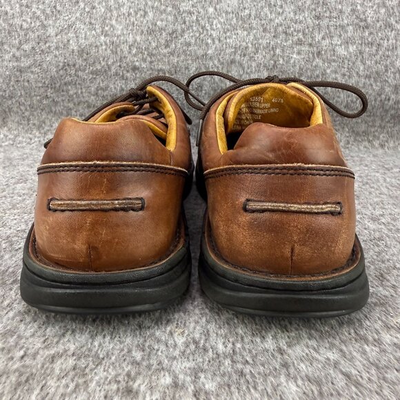 ✅Mens 9/9.5 Timberland Brown Leather Oxford Shoes Moc-Toe Comfort System✅Peeling - Picture 9 of 14